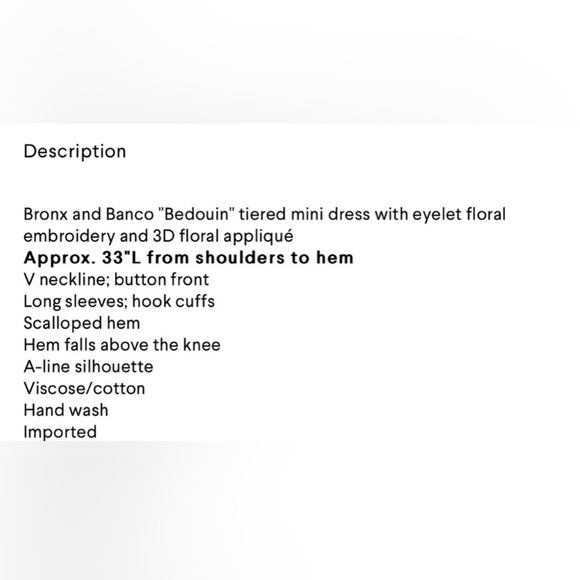 Bronx and Banco Tiered Floral Embroidered Dress - Picture 6 of 10